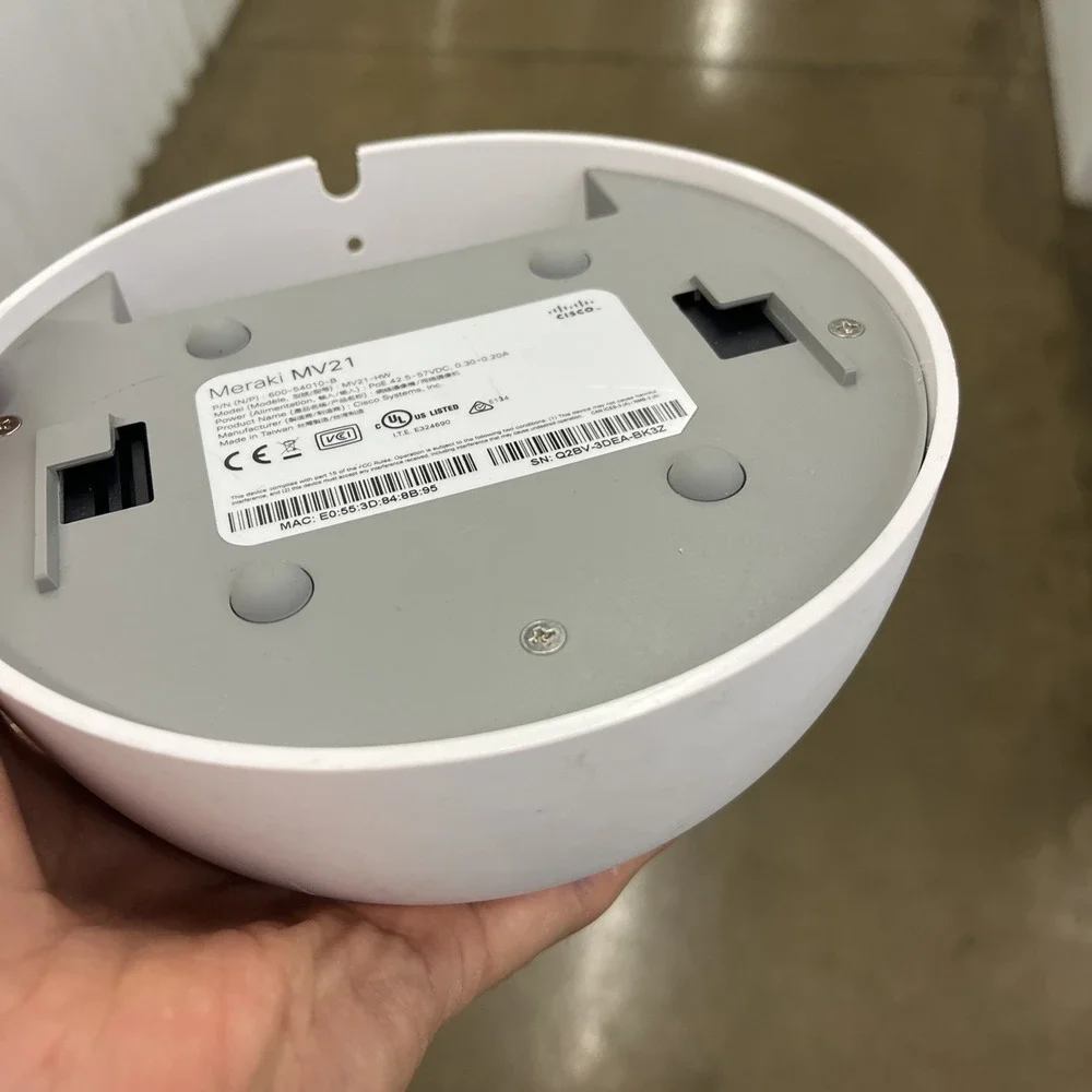 Cisco Meraki MV21 Indoor Dome Security Camera Missing Mount - UNTESTED! As Is